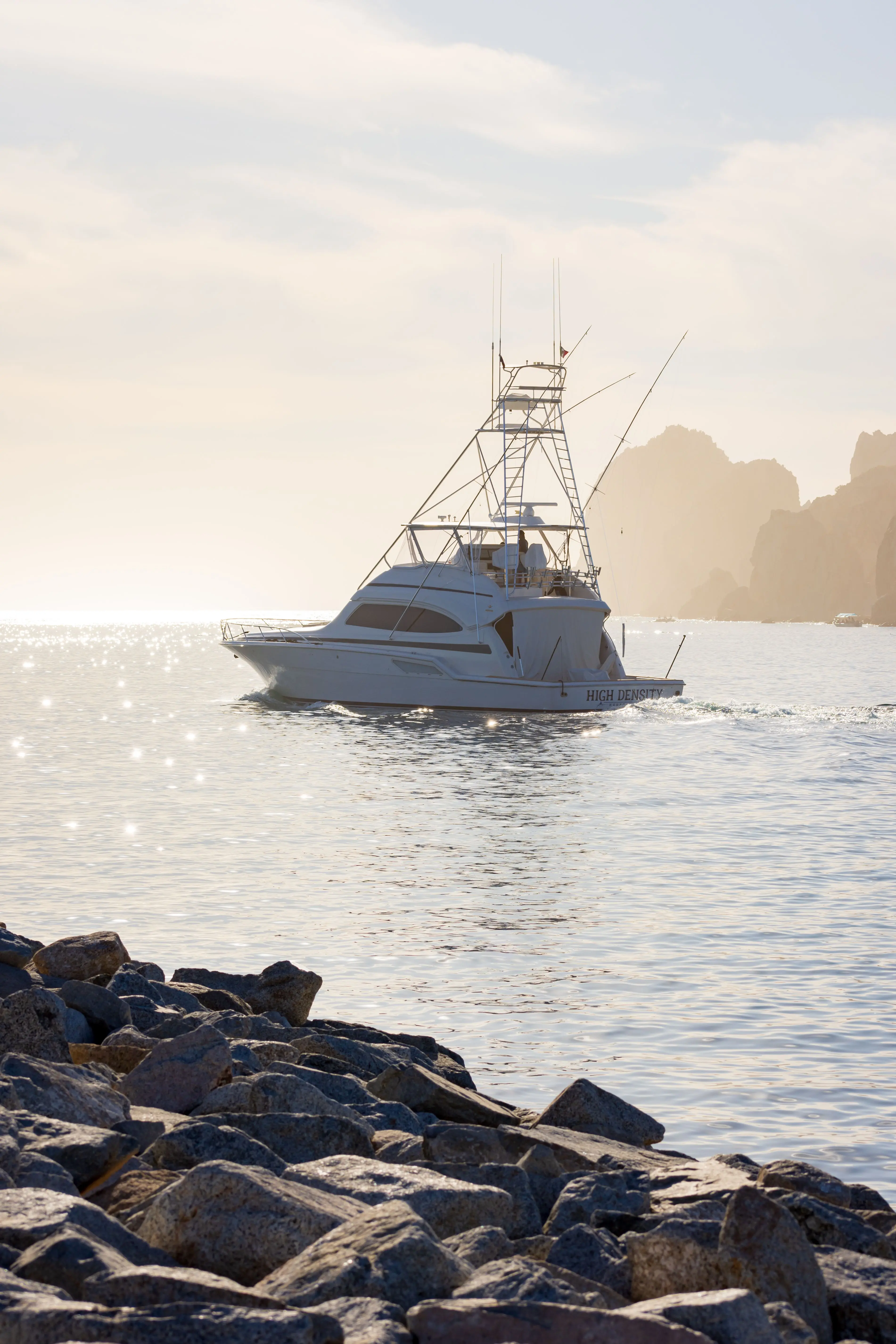 Sportfishing boats cruising near the coast of Cabo San Lucas